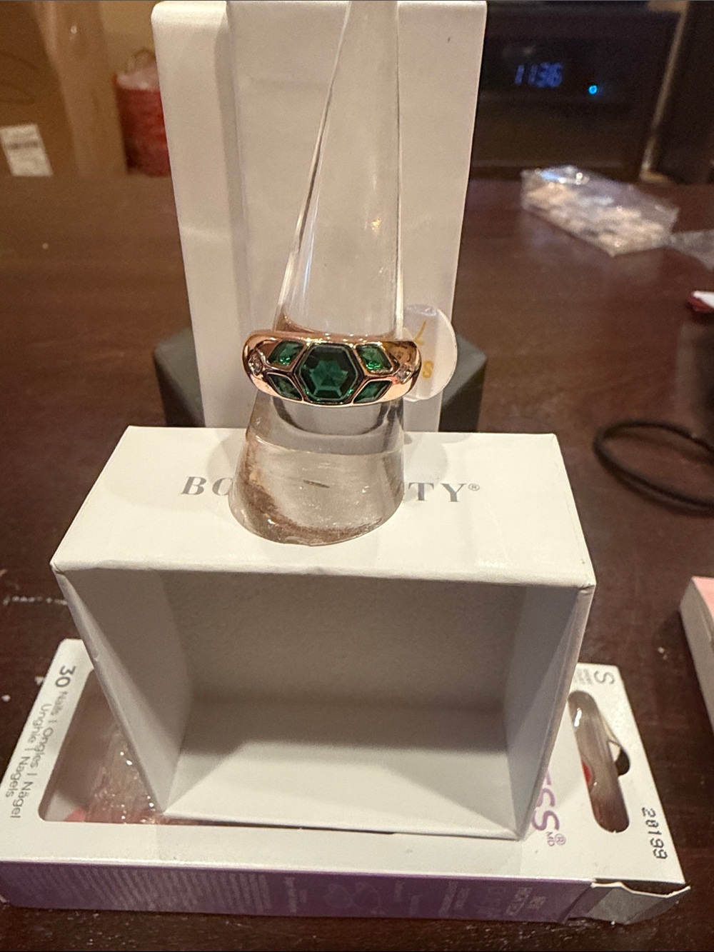 May 26: Rose Gold Emerald Green Stones